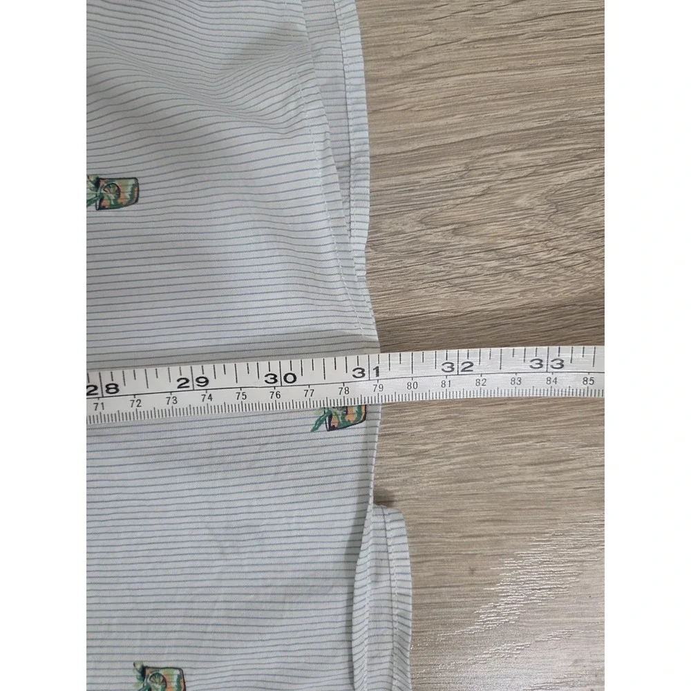 Banana Republic Slim Fit Short sleeve Button Shirt Stripes Succulent Plant L‎